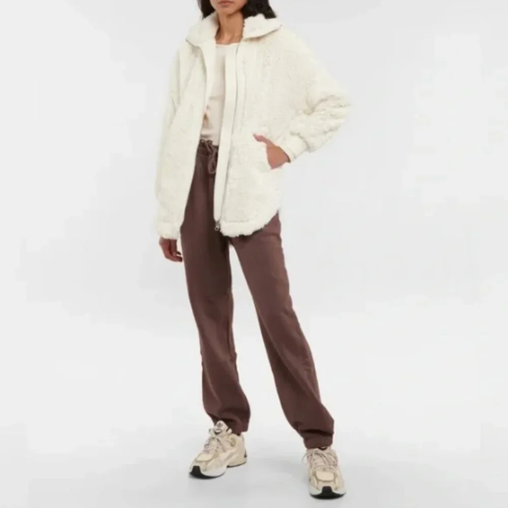 NWT Anthropologie Varley Norfolk Faux Fur Sherpa Jacket Egret Cream XS $198.00 - Picture 4 of 11